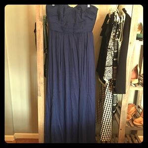 J. Crew silk chiffon floor length dress.